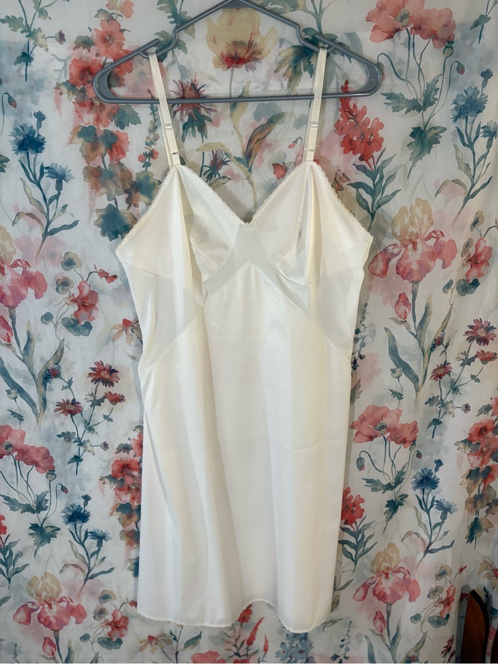 Vintage Classic Ivory Slip Dress with Adjustable Straps